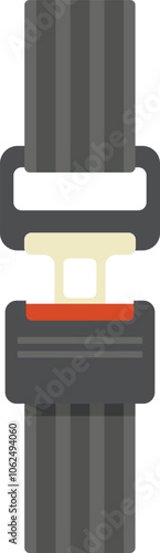 Open seat belt buckle is getting fastened, ensuring the safety of the car passenger