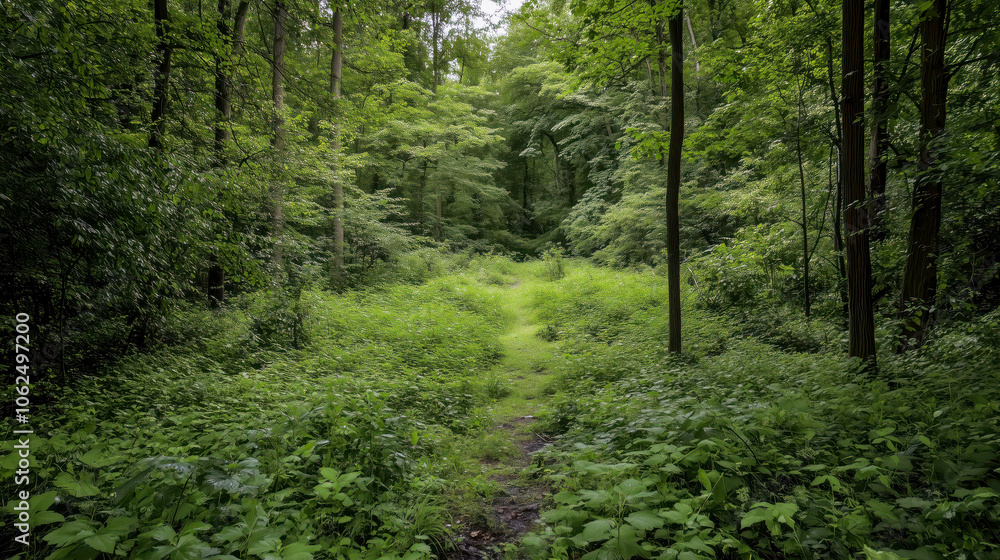 Obraz premium footpath in the forest