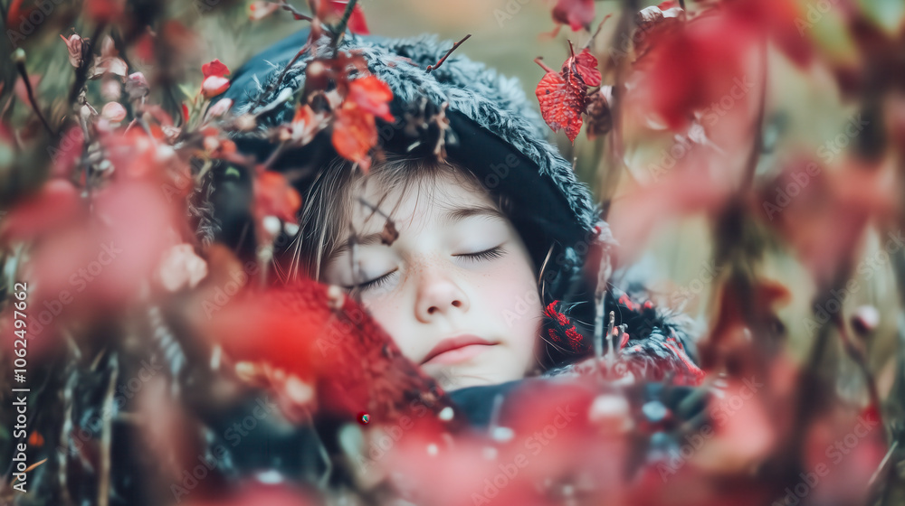 portrait of a girl in the forest in autumn portrait of a girl in the forest in autumn