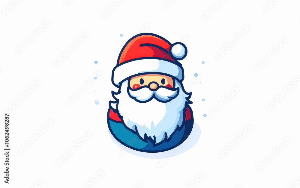 Cheerful Santa Claus character with a festive hat on a white isolated background. Cheerful Santa Claus character with a festive hat on a white isolated background.