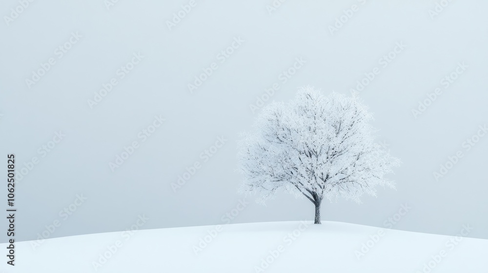 Fototapeta premium Solitary Tree in Winter Wonderland