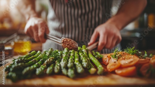 Preparing Fresh Vegetables in a Rustic Kitchen