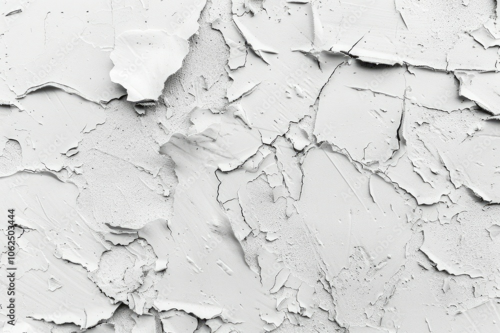 Obraz premium Photo of Rough peeled white plaster wall. Background texture for backdrops or mapping