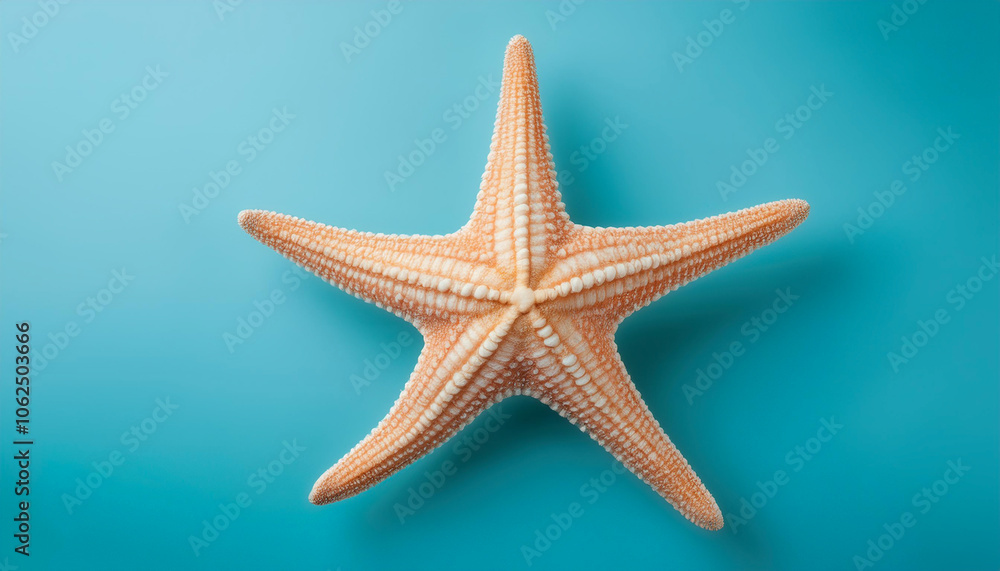 Sea star floating or flying isolated on light blue background Sea star floating or flying isolated on light blue background