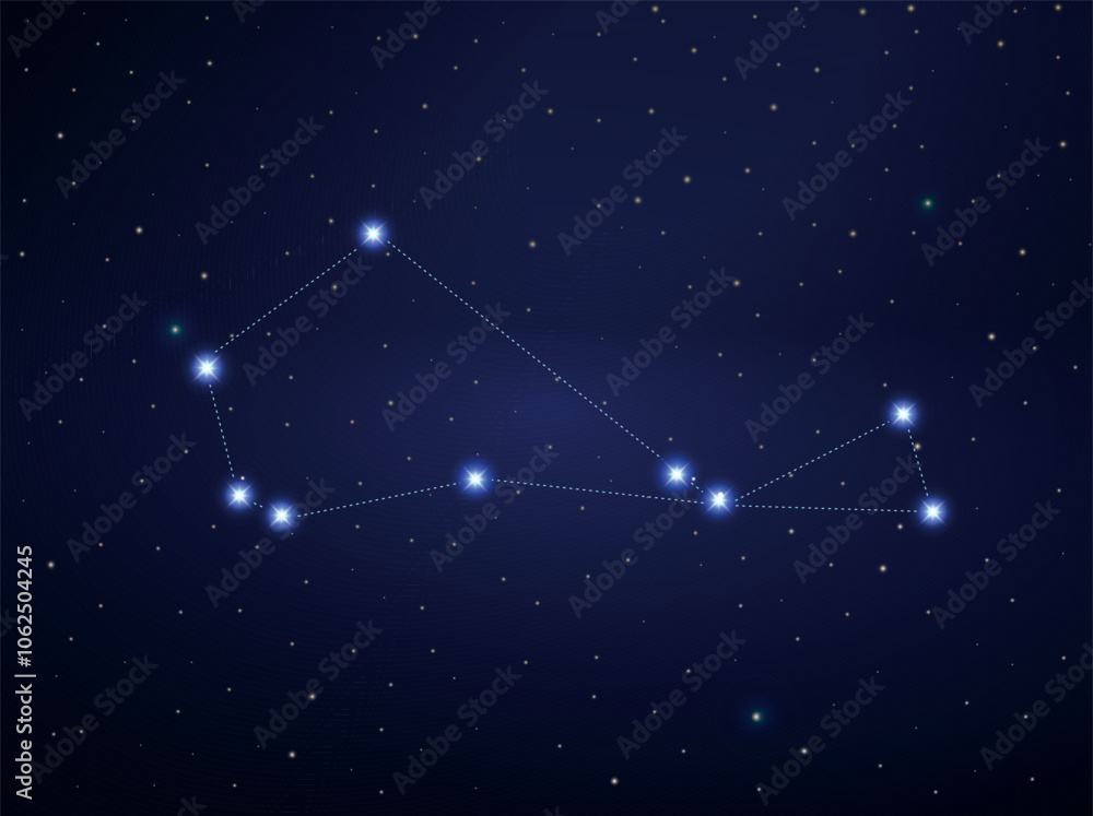 Piskes australis constellation in night sky Piskes australis constellation in night sky