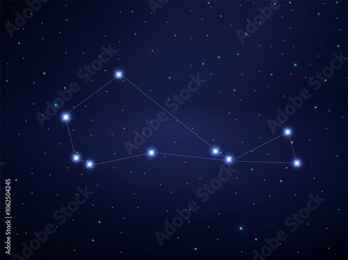 Piskes australis constellation in night sky