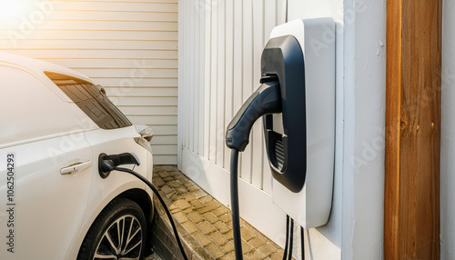 Electric car charging at residential home station