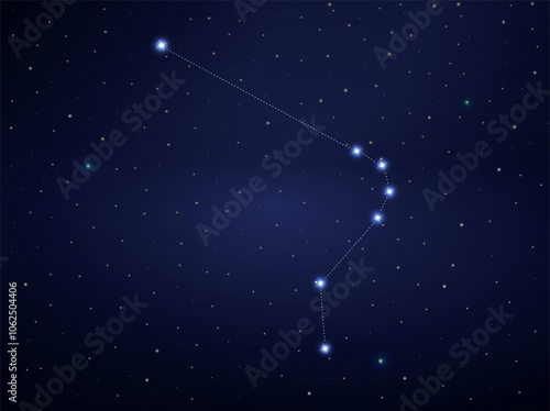 Horologium constellation in night sky