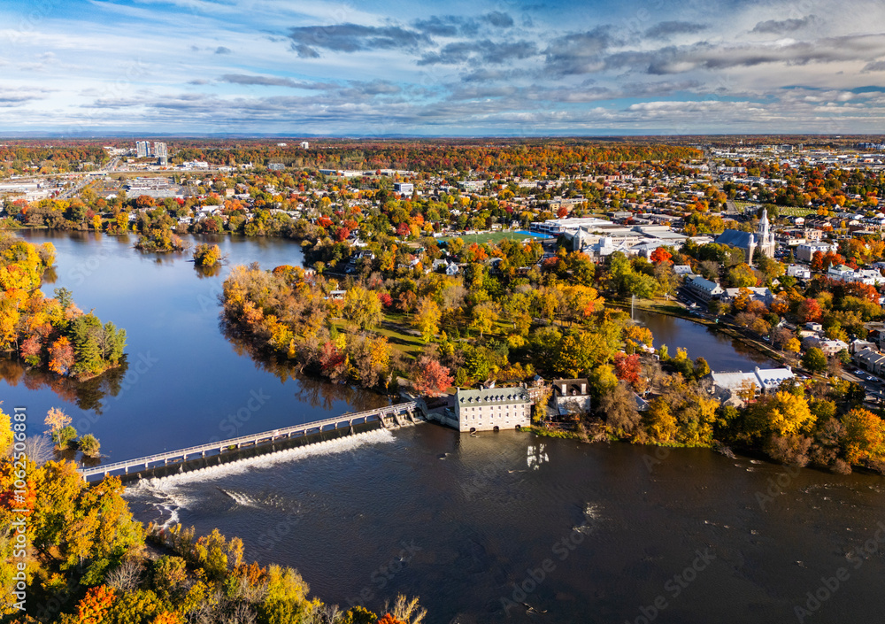 Fototapeta premium Aerial view of Laval and Terrebonne in Quebec, Canada