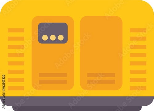 Yellow portable generator providing backup electrical power during an outage