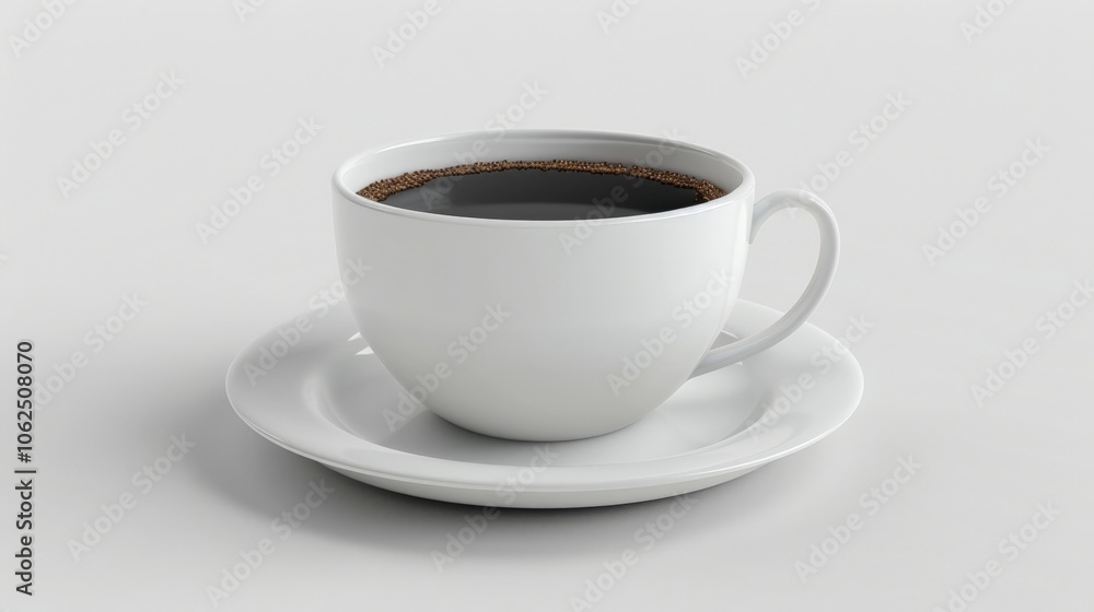 Classic coffee cup with a saucer, capturing beverage and morning routine Classic coffee cup with a saucer, capturing beverage and morning routine
