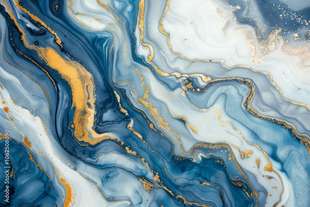 Ocean blue agate marble pattern with golden veins. Detailed photo textured background Ocean blue agate marble pattern with golden veins. Detailed photo textured background