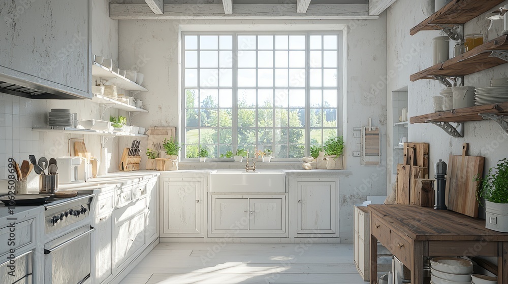 Bright and Airy Kitchen with Rustic Elements Bright and Airy Kitchen with Rustic Elements