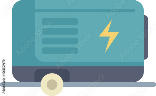 Portable generator is providing electricity, serving as a reliable backup power source for emergencies, construction sites, and outdoor events