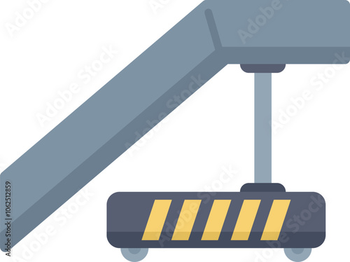 Illustration of a mobile airport gangway connecting passengers to airplane for boarding