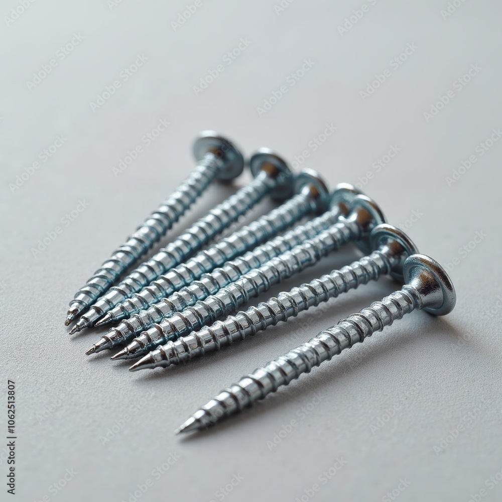 Metal wood screws closeup - ideal for hardware blogs, DIY websites, construction guides, home improvement presentations, and carpentry tutorials Metal wood screws closeup - ideal for hardware blogs, DIY websites, construction guides, home improvement presentations, and carpentry tutorials