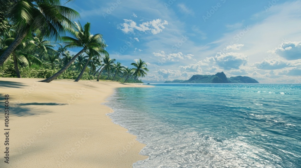 Fototapeta premium High-Definition 3D Seaside Scenery for Computer Backgrounds