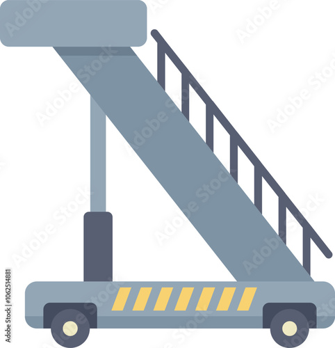 Simple vector illustration of airport passenger boarding stairs used to get on and off airplanes
