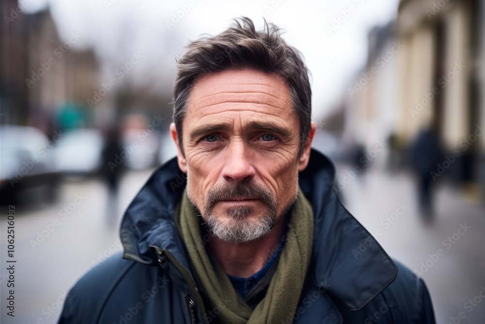 Portrait of a senior man with grey beard in the city. Portrait of a senior man with grey beard in the city.