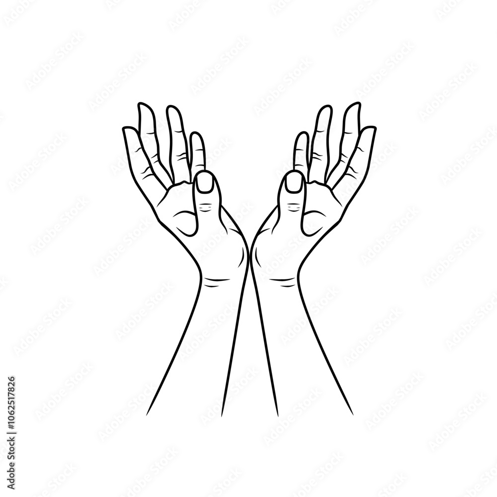 vector both hands with palms facing up vector both hands with palms facing up