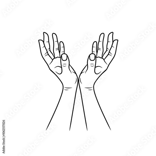 vector both hands with palms facing up