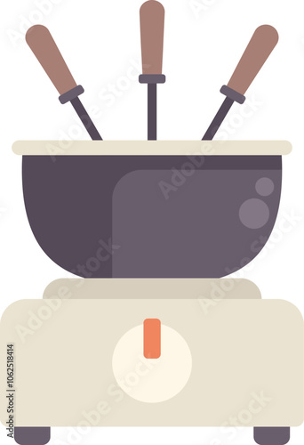 Electric fondue pot heating up for a delicious melted cheese dinner party, perfect for sharing with friends and family