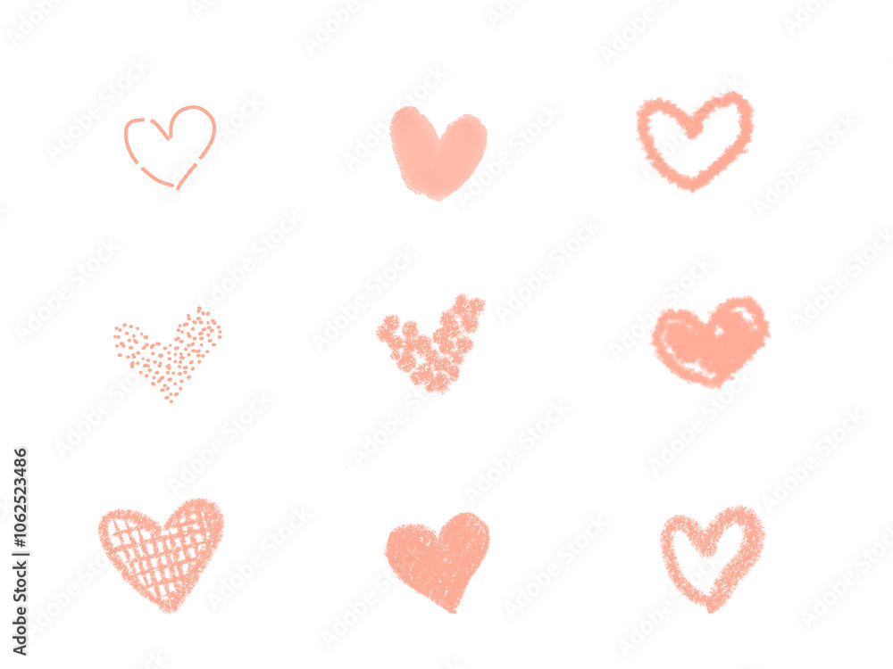 set of heart Hand drawn set of heart Hand drawn