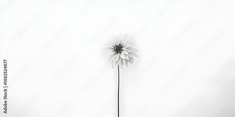 custom made wallpaper toronto digitalA minimalist depiction of a flower against a stark white background.