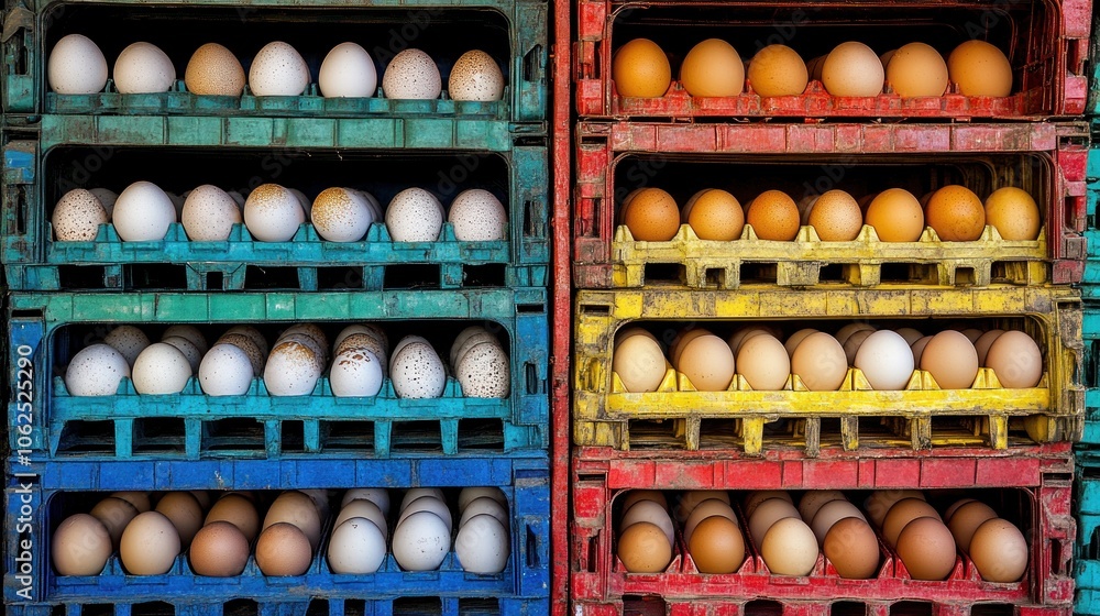 Rows of Eggs in a Crate Rows of Eggs in a Crate