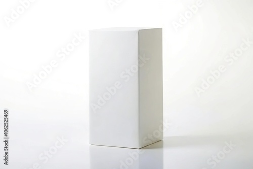 White tall rectangle blank box isolated on white background