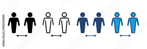 Social distance icon vector. social distancing icon. self quarantine sign