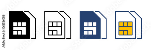 Sim card icon vector. dual sim card icon vector