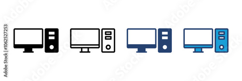 Computer icon vector. computer monitor icon vector.