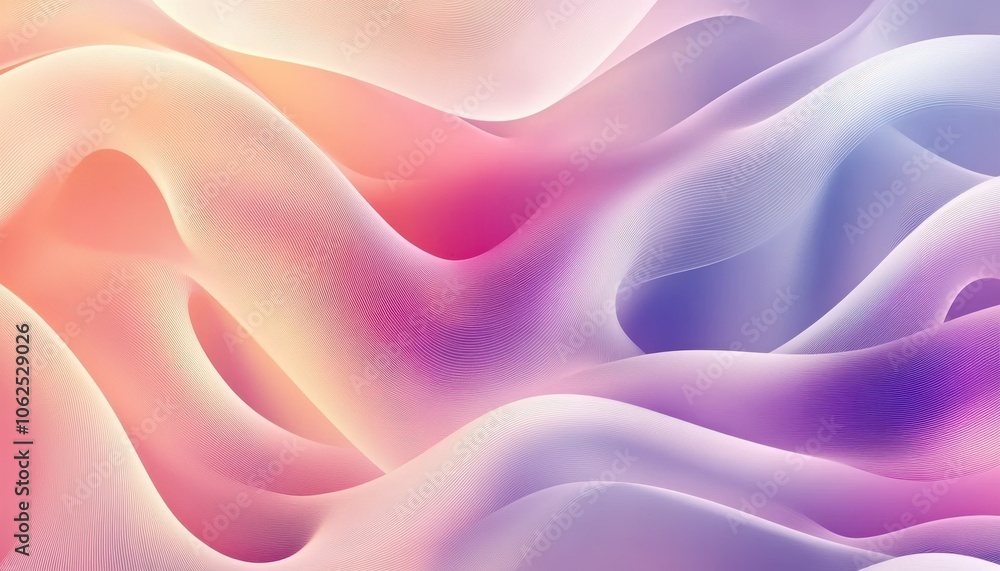 Obraz premium Abstract 3D Gradient Waves with Subtle Lines