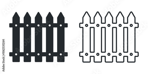 Fence pillar structure barrier gate vector icon design