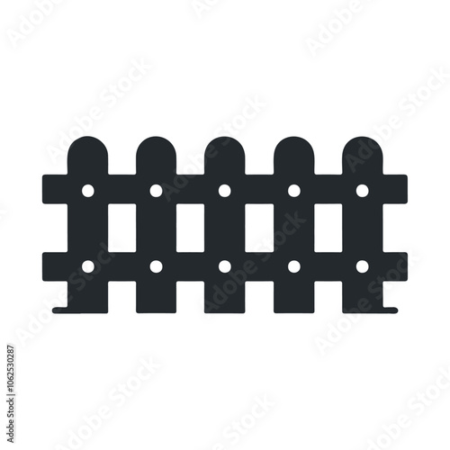 Fence pillar structure barrier gate vector icon design