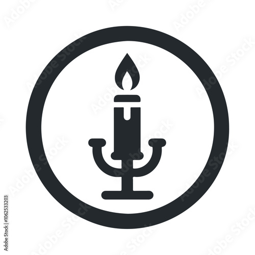 Black candelabrum vector icon design