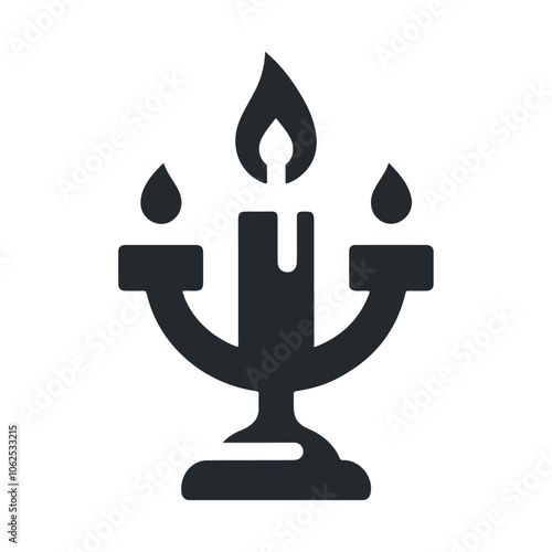 Black candelabrum vector icon design