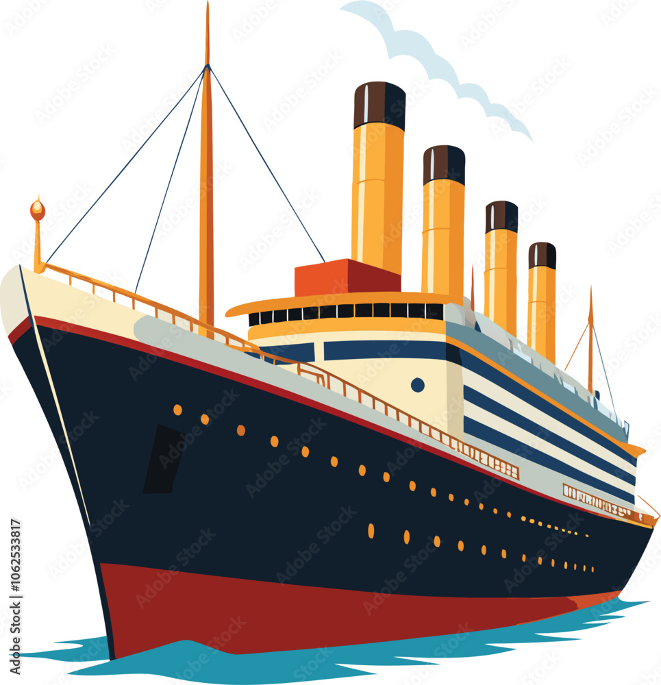 Obraz premium titanic ship on white background
