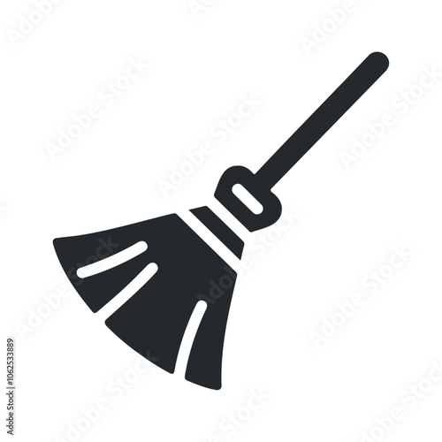 Halloween magic broomstick vector design, witch fantasy flying broomstick icon.