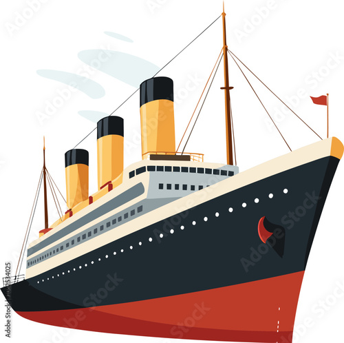 titanic ship on white background
