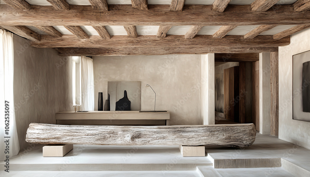 Naklejka premium Minimalist and unique interior design in the house