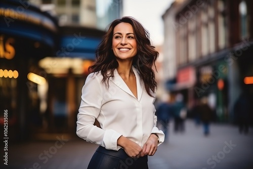 Portrait of a beautiful young businesswoman smiling at the camera outdoors