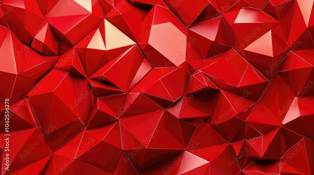 Abstract Red Geometric Pattern with Shiny Triangles Abstract Red Geometric Pattern with Shiny Triangles