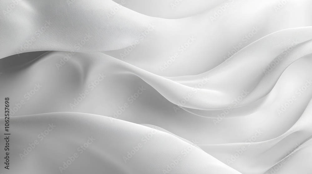 Abstract White Fabric with Gentle Waves and Texture Abstract White Fabric with Gentle Waves and Texture