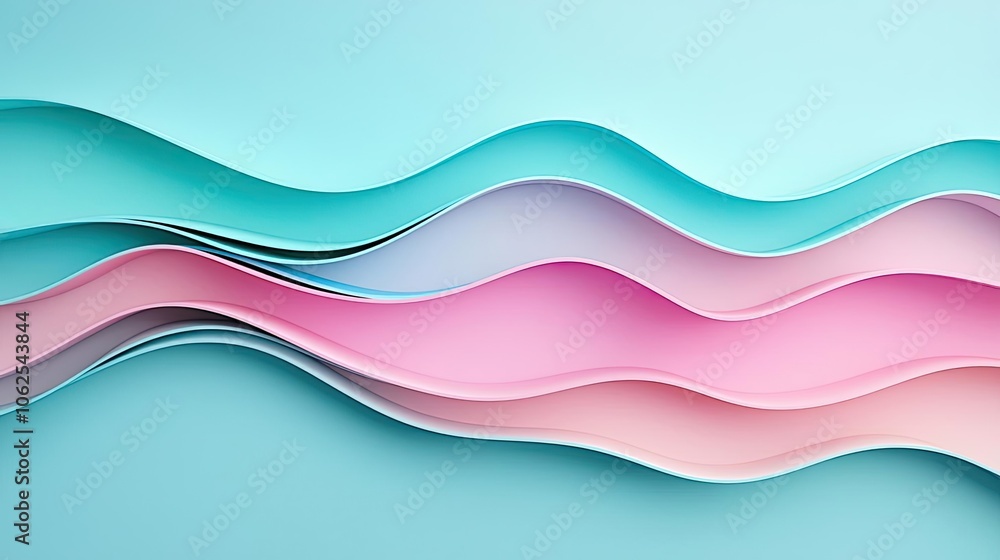 Colorful paper waves in soft pastel tones, ideal for creative backgrounds. Colorful paper waves in soft pastel tones, ideal for creative backgrounds.