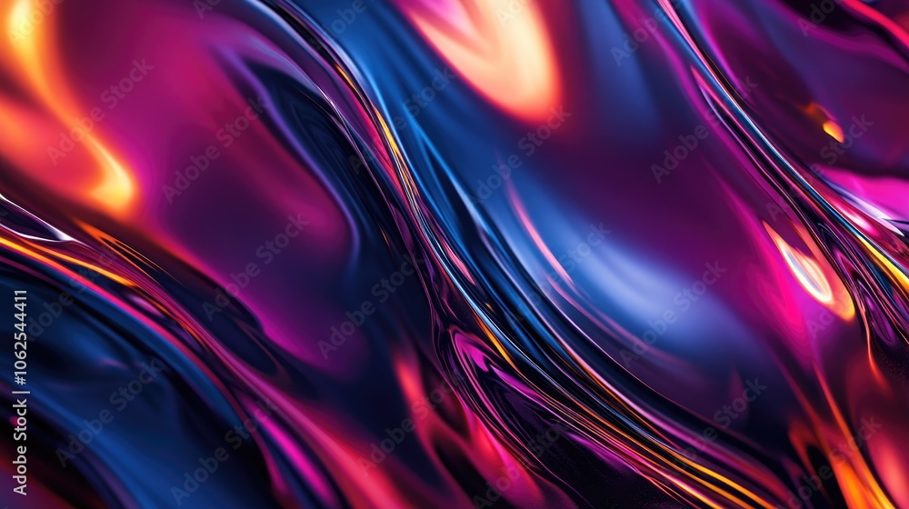Abstract Colorful Liquid Surface with Smooth, Flowing Lines Abstract Colorful Liquid Surface with Smooth, Flowing Lines