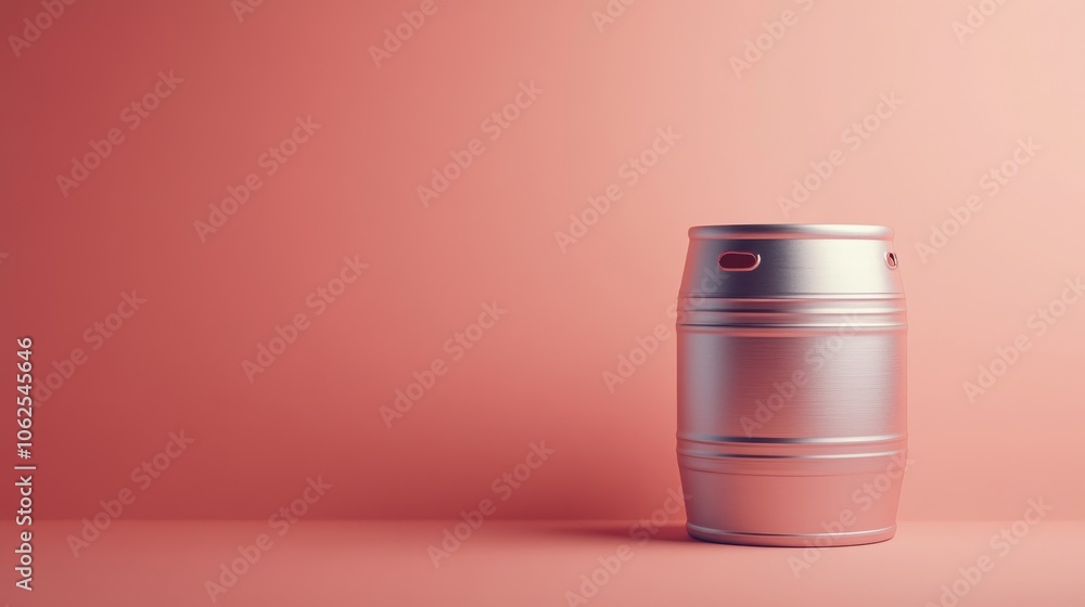 Silver Keg on Pink Background Silver Keg on Pink Background