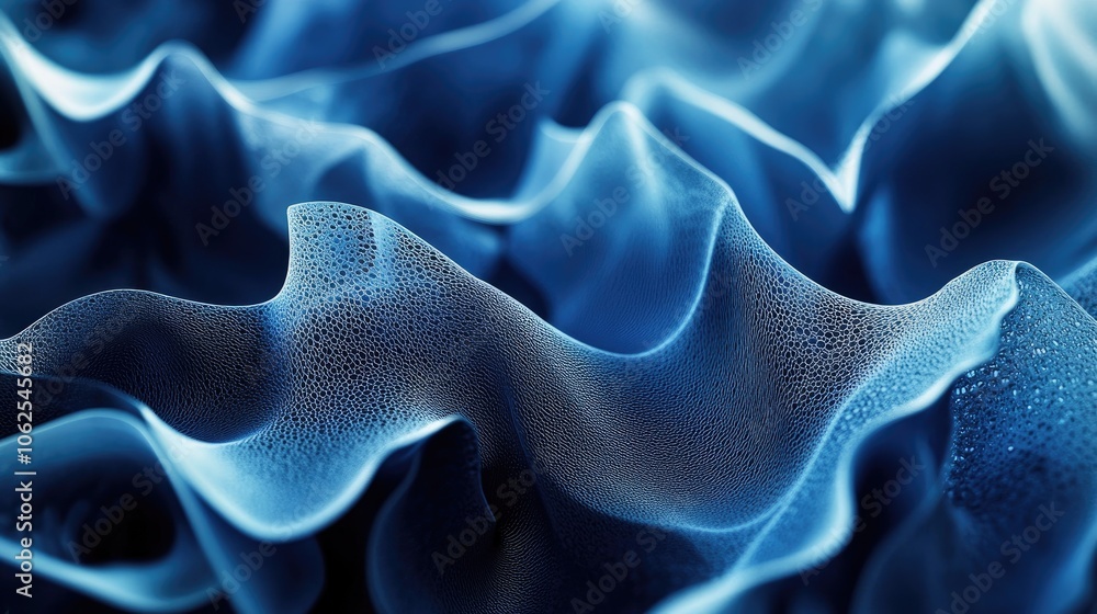 Abstract Blue Wavy Surface with Textured Pattern Abstract Blue Wavy Surface with Textured Pattern
