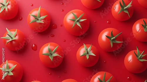 Red Tomatoes on a Red Background